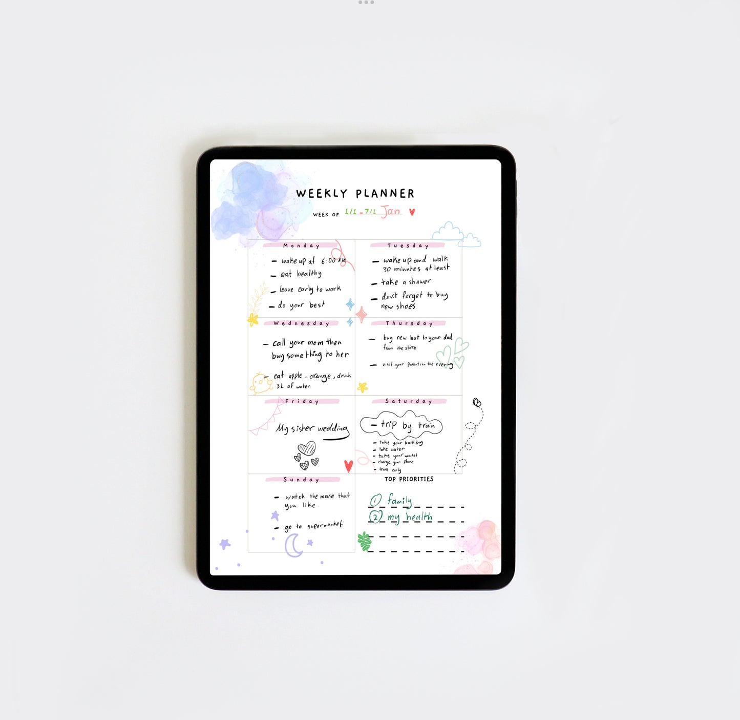 Minimalist Weekly Digital Planner