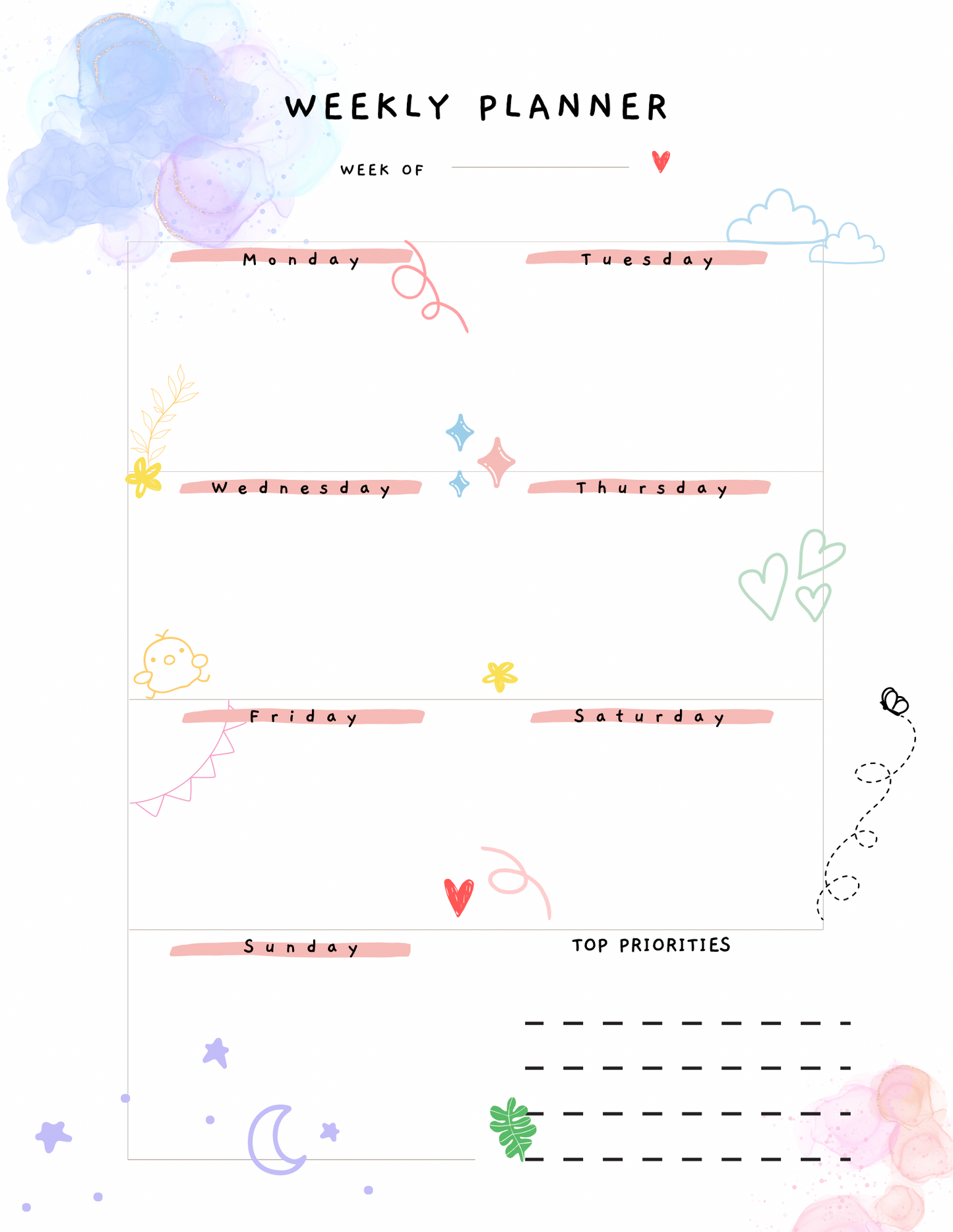 Minimalist Weekly Digital Planner